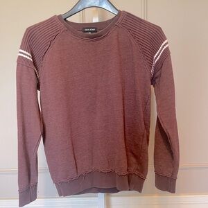Dear John sweater sweatshirt varsity Medium maroon raw hem rugby casual soft